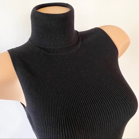 INC Petite Ribbed Sleeveless Turtleneck - Picture 3 of 7